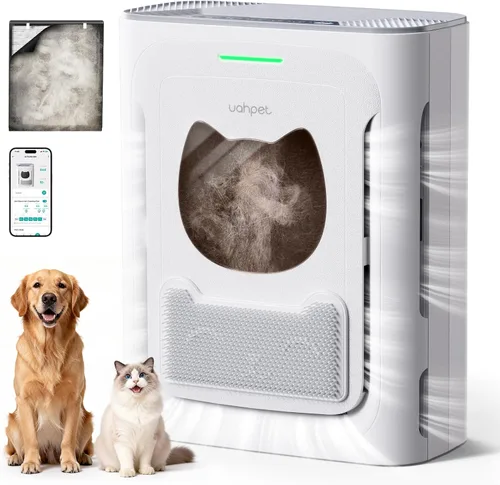 uahpet Purificador de aire para mascotas para el hogar, reduce el pelo de las mascotas, la caspa, los olores, el polvo y el humo para habitaciones