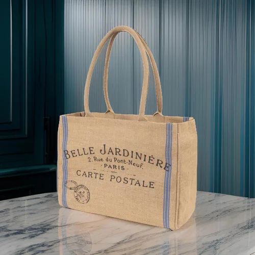 Miniatura 5 de Bolsa de mano de yute KAF Home para el mercado con asas, Talla única