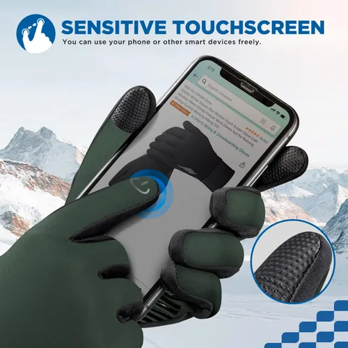 Miniatura 3 de SIMARI - Guantes de invierno para hombres y mujeres, para pantalla táctil, guantes de invierno, guantes de trabajo para correr, conducir, montar
