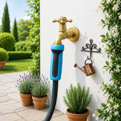 Miniatura 6 de Fevone Manguera de jardín de 105 pies, manguera de agua híbrida ligera, flexible y duradera, conexiones sin fugas Flexible, sin fugas, ligero, 5/8