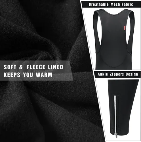 Miniatura 5 de Qualidyne - Pantalones largos para ciclismo con almohadilla transpirable 3D, excelente rendimiento y mejor ajuste