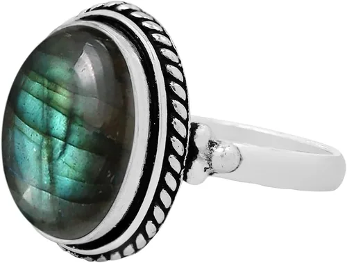 Miniatura 3 de Anillos de plata de ley chapados a mano para mujeres, anillo de piedra natal bohemia del suroeste, joyería para el día de la madre, regalos