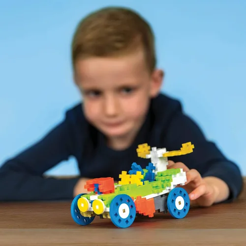 Miniatura 2 de PLUS PLUS Aprende a construir vehículos, 360 piezas - Mini bloques de construcción entrelazados, rompecabezas 3D de juguete para niños