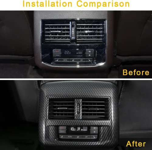 Miniatura 2 de 1 cubierta trasera de ventilación de aire para Volkswagen Atlas 2018 2019 2020 2021 2022 2023 Atlas Cross Sport Accesorios ABS patrón de fibra