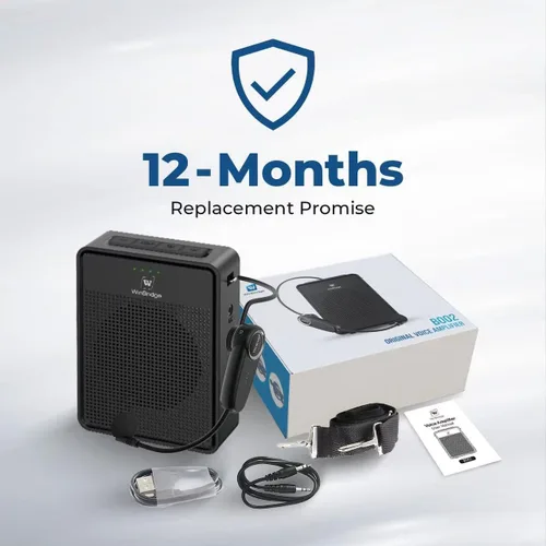 Miniatura 9 de Amplificador de Voz con Micrófono Inalámbrico y Auriculares, Micrófono Ultra Portátil de Sonido Original y Altavoz, Megafono de 15W con Micrófono