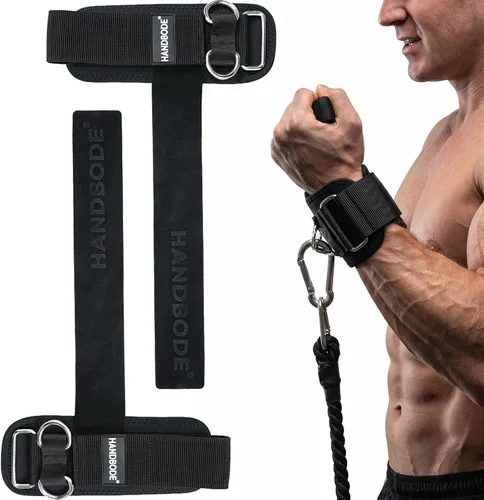 HANDBODE Lifting Wrist Straps for Weightlifting, Gym Wraps with Double D-Ring for Secure Grip, Deadlift, Pull Up, Bodybuilding, Cable Workout, Fit