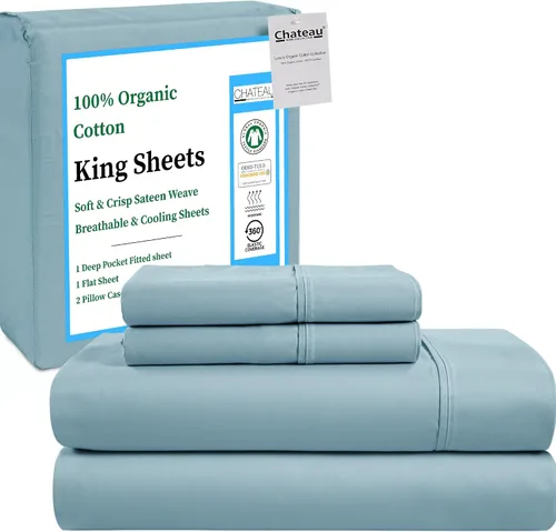 Miniatura 27 de Sábanas Twin XL 100% Algodón Para Cama Twin, Juegos de Sábanas Bajeras y Fundas de Almohada Totalmente Elásticas, Resistentes a la Decoloración
