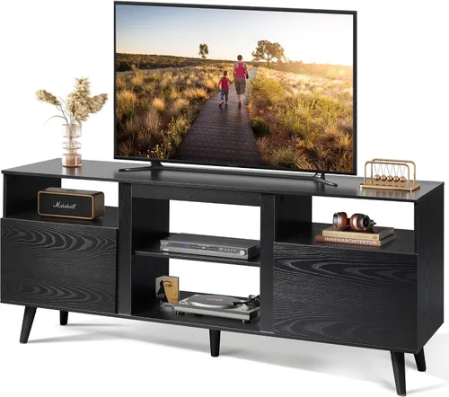 WLIVE TV Stand for 65 Inch TVs, Entertainment Center with Storage Cabinet, Mid-Century Modern TV Stands for Living Room and Bedroom, Media TV