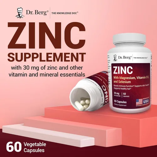 Miniatura 4 de Dr. Berg Zinc 30mg mejorado con magnesio, vitamina D3, selenio y cobre – Suplementos de zinc para hombres y mujeres – Zinc quelado para apoyo