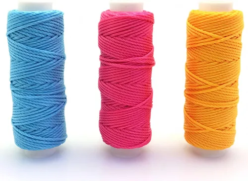 Miniatura 5 de FQTANJU Hilo de cera de 14 colores, cuerdas enceradas de poliéster y cuero, hilo de coser, cuerdas de cera para macramé, fabricación de pulseras