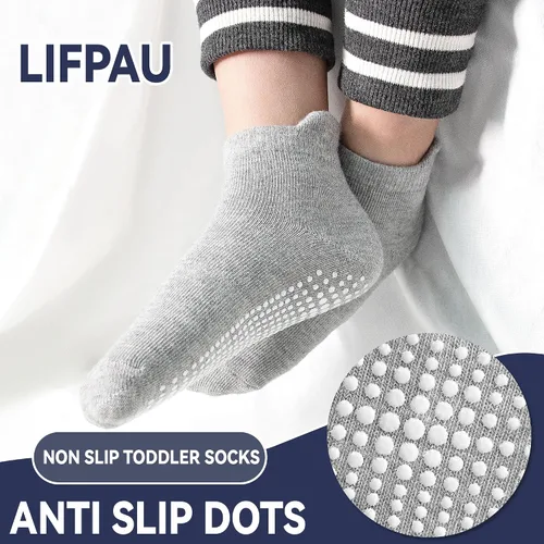 Miniatura 2 de Calcetines antideslizantes con agarre para bebés, niñas y niños, calcetines tobilleros para niños de 6 meses a 7 años, 12 pares