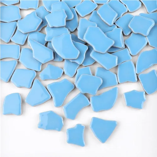 Miniatura 19 de Azulejos de mosaico de cerámica irregulares de 0.78 a 1.57 pulgadas, piezas de mosaico de 1.1 libras, piedras para decoración del hogar, platos