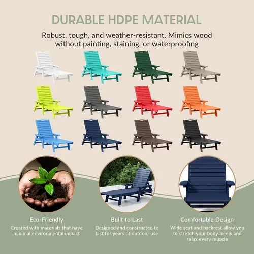 Miniatura 9 de WestinTrends Malibu Poly - Tumbona reclinable azul marino
