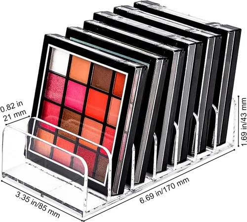 Miniatura 2 de JessLab Paleta de sombra de ojos, organizador de maquillaje acrílico de 7 secciones divididas, organizadores de maquillaje y almacenamiento