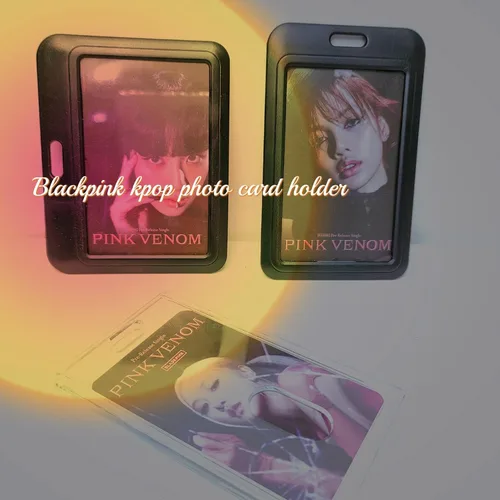Miniatura 2 de JUMISEE Transparente acrílico Kpop Photocard titular negro tarjeta de crédito tarjeta protectora caso exhibición foto titular bolsa colgante