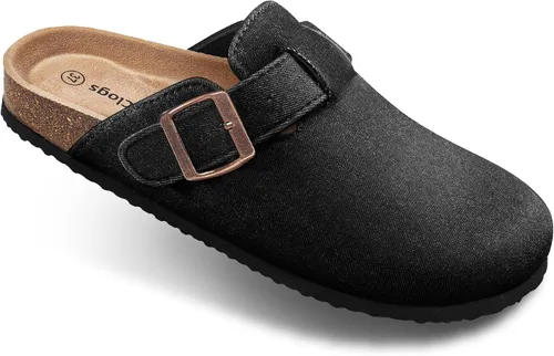 Miniatura 10 de BULLIANT Zuecos pantuflas sandalias de enfermería zapatos de trabajo para hombres y mujeres, parte superior con forro polar + plantilla de corcho