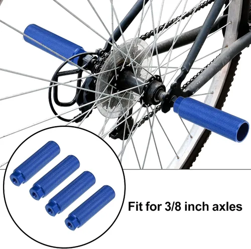 Miniatura 2 de X AUTOHAUX 2 pares 3.937x1.102 in universal aleación de aluminio eje trasero pie clavijas reposapiés para bicicleta BMX bicicleta ajuste 3/8 pulgadas