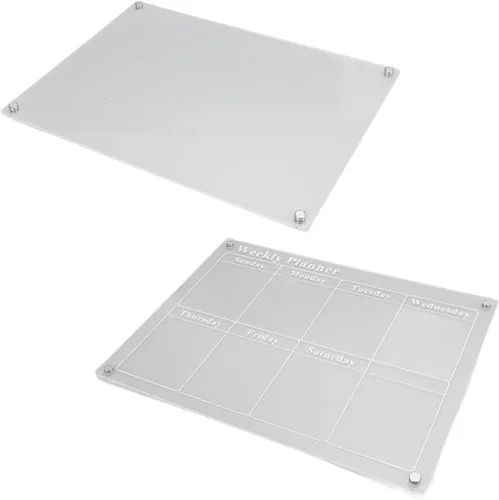 Miniatura 4 de Calendario semanal para refrigerador, pizarra de borrado en seco de acrílico transparente con 6 marcadores para el hogar, cocina, organización