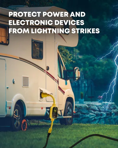 Miniatura 6 de Kohree Adaptador RV de 30 amperios a 110V con protección contra sobretensiones, adaptador de potencia RV de 15 amperios a 30 amperios de 8000 julios