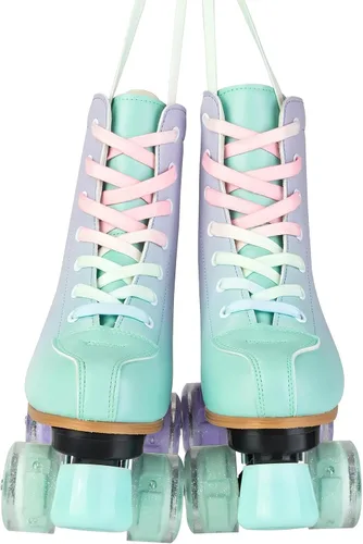 Miniatura 8 de jessie Roller Skates for Girl and Women, PU Leather Flash Kids Roller Skates, Fantasy Adjustable Four-Wheel Beginner Girl Skates Roller Skates Girls