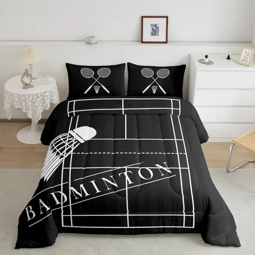 Miniatura 9 de Erosebridal Juego de ropa de cama de baloncesto tamaño individual para niños, juego de edredón deportivo para cancha de baloncesto, edredón marrón