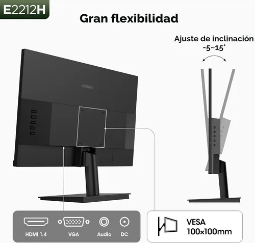 Miniatura 7 de KOORUI Monitor de Computadora de 22 Pulgadas Full HD 1080P 100Hz Pantalla de Juegos para PC Panel VA Ultradelgado de Relación de Contraste 3000:1