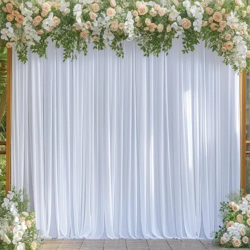 Miniatura 13 de Cortinas de fondo azul bebé de 8 x 10 pies para bodas, cortinas de fondo de poliéster sin arrugas, para baby shower, fiestas de cumpleaños