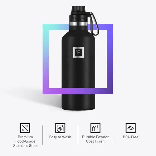Miniatura 5 de IRON °FLASK Frasco de hidratación para acampar y senderismo con boquilla, botella de agua deportiva de acero inoxidable aislada sin BPA, 32 onzas