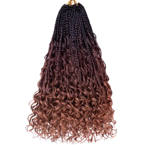 Miniatura 41 de Beverlee Goddess Box - Trenzas de ganchillo de 8 pulgadas, 8 paquetes de trenzas de ganchillo bohemias, extremos rizados, pelo sintético rizado