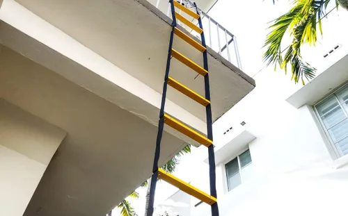 Miniatura 6 de Escalera de escape de incendios de 3 pisos de 25 pies Escalera de cuerda para casas del tercer piso Portátil, plegable y compacta Escaleras