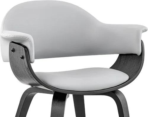 Miniatura 8 de Armen Living Adalyn - Silla de comedor de piel sintética y madera, gris/negro, 19 pulgadas de profundidad x 25 pulgadas de ancho x 30 pulgadas