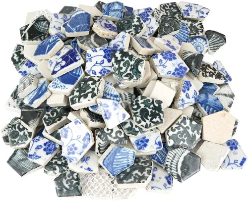 Miniatura 7 de Lanyani Azulejos de Porcelana de Cerámica Rota para Manualidades de Mosaico Azulejos de Mosaico de Plato de China Azul y Blanco Esmaltados