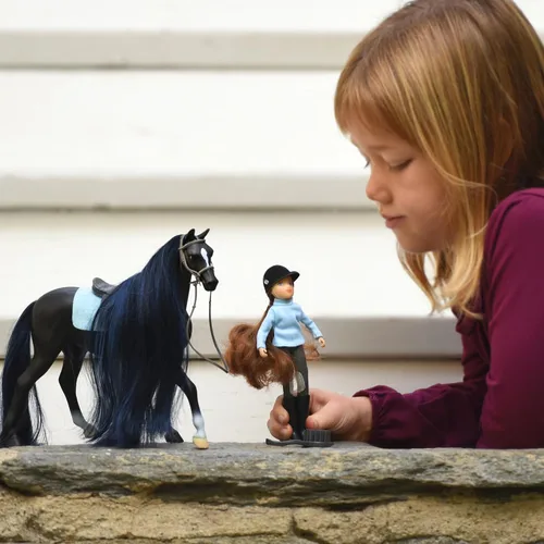 Miniatura 6 de Breyer Freedom Series Horse & English Rider Set - Jet & Charlotte - Figura de juguete negra de 9.75 x 7 pulgadas, escala 1:12, modelo #61145