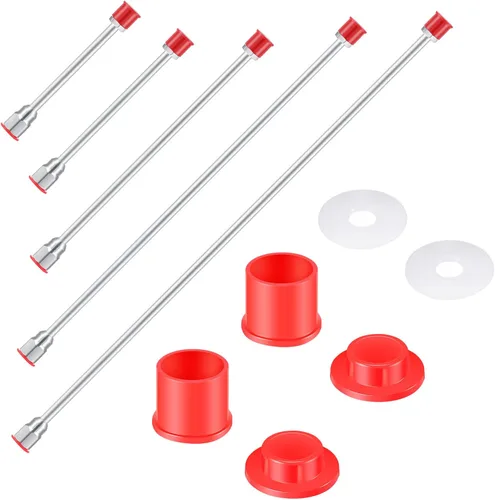 5 piezas Barra de extensión de punta de pulverizador de pintura sin aire para pistola de pulverización de pintura sin aire con protector rojo (40,