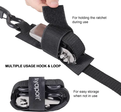 Miniatura 4 de Ayaport Correas de amarre para barco al remolque (trinquete de acero inoxidable) 3 pies, 2400 libras, resistencia a la rotura, correas de trinquete