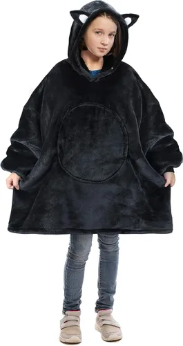 Miniatura 17 de Catalonia Sudadera tipo manta con capucha para niños, sudadera de sherpa extragrande para adolescentes jóvenes, idea de regalo Perro- Niños