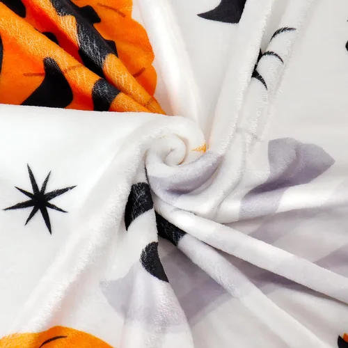 Miniatura 7 de Tupmnbry Manta de Halloween con estampado de calabaza, fantasma, gato, manta de franela súper suave, manta de cama ligera y esponjosa para cama