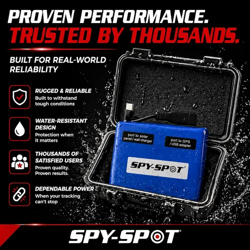 Miniatura 3 de Spy Spot Batería delgada extendida para rastreadores GPS, batería recargable de 24000 mAh con cargador de pared, hasta 4-8 meses de tiempo