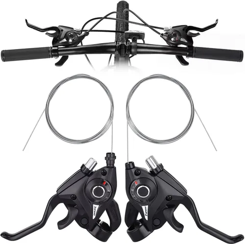 TOBWOLF Palancas de freno de bicicleta, juego de palanca de cambios de bicicleta de montaña de 3 x 7 de 21 velocidades, kit de palanca de freno