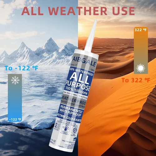 Miniatura 4 de Sellador de silicona gris, masilla de silicona multiusos 100% impermeable, silicona adhesiva para calafateo para ventanas de interiores