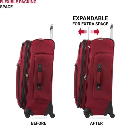 Miniatura 5 de SwissGear - Equipaje suave expandible Sion con ruedas, Borgoña