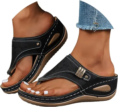 Sandalias ortopédicas con soporte de arco, sandalias planas para exteriores, estilo bohemio, para caminar, cómodas, elegantes, informales, para la