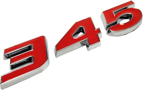 Miniatura 4 de 2 calcomanías de 345 emblemas compatibles con placa de identificación de automóviles universales (rojo cromado)