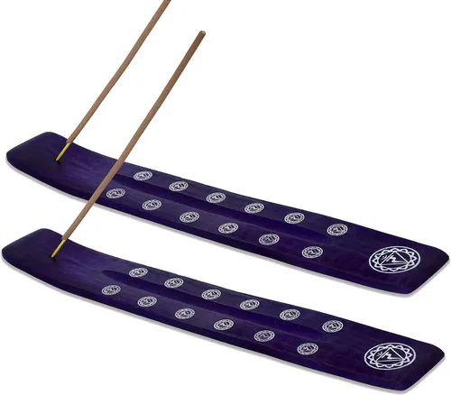 Miniatura 16 de Bless-International Quemador Tradicional Hecho a Mano de Madera Portaincienso Soporte Recogecenizas para Aromaterapia-Meditación-Yoga