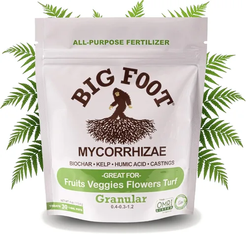 Big Foot Micorrizas – Duplica el tamaño de tu planta – Fácil de usar – Fabricado en Estados Unidos – Trata 30 plantas (7,500 esporas de micorrizas)