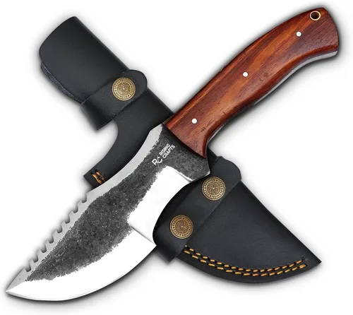 Miniatura 11 de Cuchillo de seguimiento de 8.5 pulgadas, hoja fija, supervivencia, caza, espiga completa, cuchillo táctico, hecho a mano, acero de alto carbono