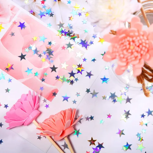 Miniatura 6 de Hestya Confeti de 60 g de estrella con purpurina, confeti de mesa de papel metálico para Navidad, fiesta, boda, festival, decoraciones