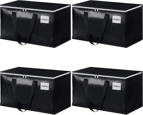 StorageRight Cajas de mudanza resistentes, bolsas para mudanza con cremallera, asas reforzadas y bolsillo para etiquetas, suministros de mudanza