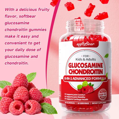 Miniatura 6 de softbear Gomitas de condroitina de glucosamina, sin azúcar, glucosamina condroitina, MSM, suplemento con cúrcuma de saúco que apoya la salud