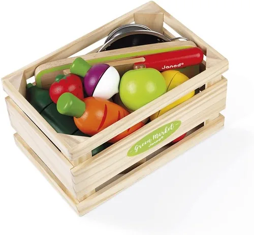 Miniatura 3 de Janod Juego maxi de frutas y verduras - Comida de madera para jugar en rodajas - Juego de 13 piezas - A partir de 3 años - J06607